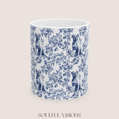 Presa Canario French Blue Toile de Jouy Mug, Presa Canario Mugs, Presa Canario Gift, Presa Canario, Presa Canario mama