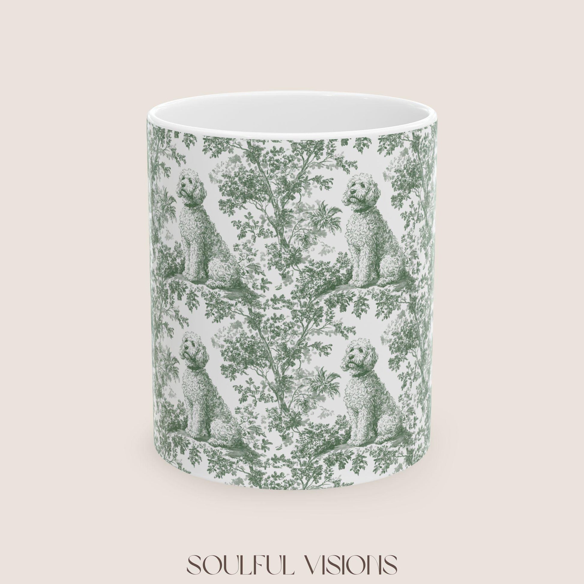 Golden doodle French Pastel Toile de Jouy Mug
