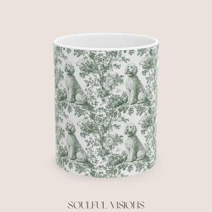 Golden doodle French Pastel Toile de Jouy Mug