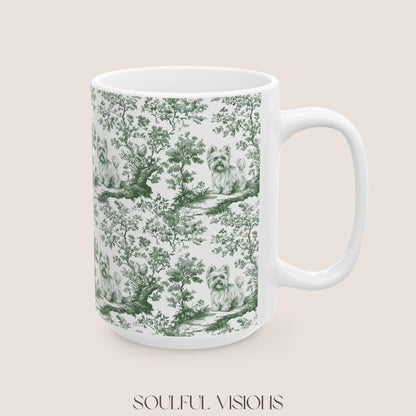 Yorkie French Pastel toile de jouy Mug, Yorkie Mug, Yorkie Gifts, Yorkshire terrier, Yorkie mom, Yorkie lover, Dog mom Mug, Yorkie Owner