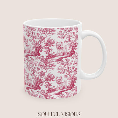 Yorkie French Pink toile de jouy Mug, Yorkie Mug, Yorkie Gifts, Yorkshire terrier, Yorkie mom, Yorkie lover, Dog mom Mug, Yorkie Owner Gift