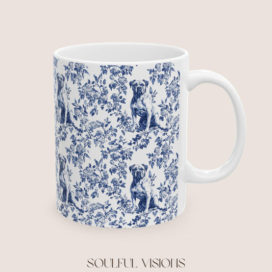 Presa Canario French Blue Toile de Jouy Mug, Presa Canario Mugs, Presa Canario Gift, Presa Canario, Presa Canario mama