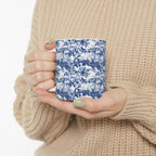 Pekingese French Blue Toile de Jouy Mug, Blue Toile Coffee Cup, Gift for Pekingese Mom, Pekingese Mugs, Pekingese Lover Gift