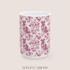 Boxer Dog French Pink Toile De Jouy Mug, boxer dog Mug, Boxer, boxer dog gifts, boxer dog mom, boxer dog gift, Dog blue toile mug