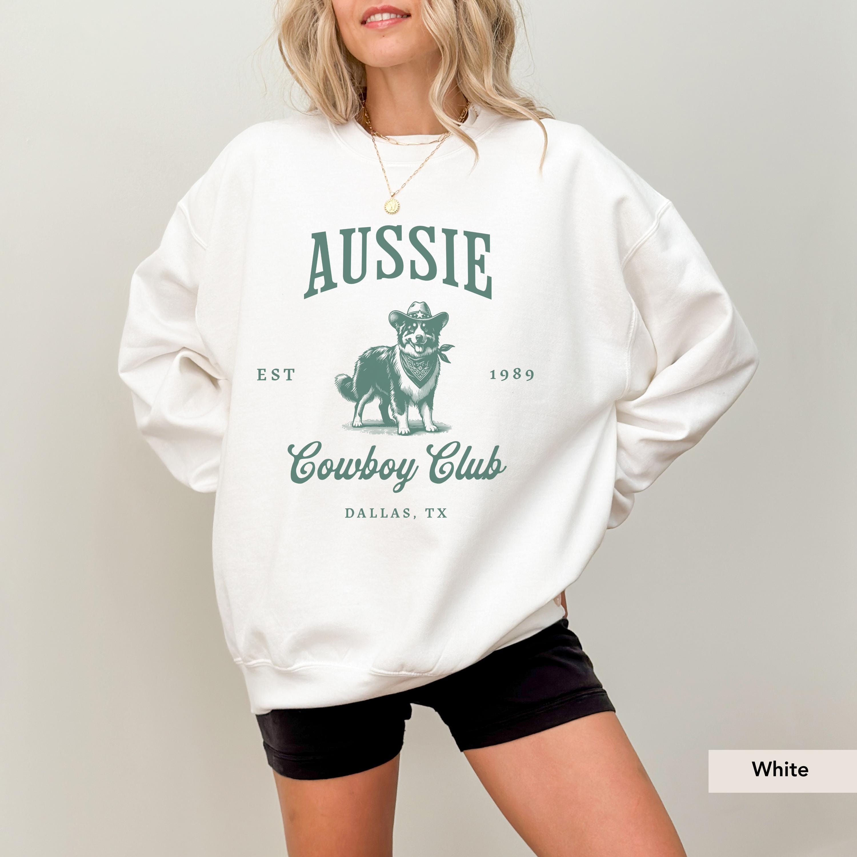 Australian Shepherd Cowboy Club Sweatshirt, Australian Shepherd Sweatshirt, Aussie shirt, Australian Shepherd Gift, Aussie mom, Dog cowboy
