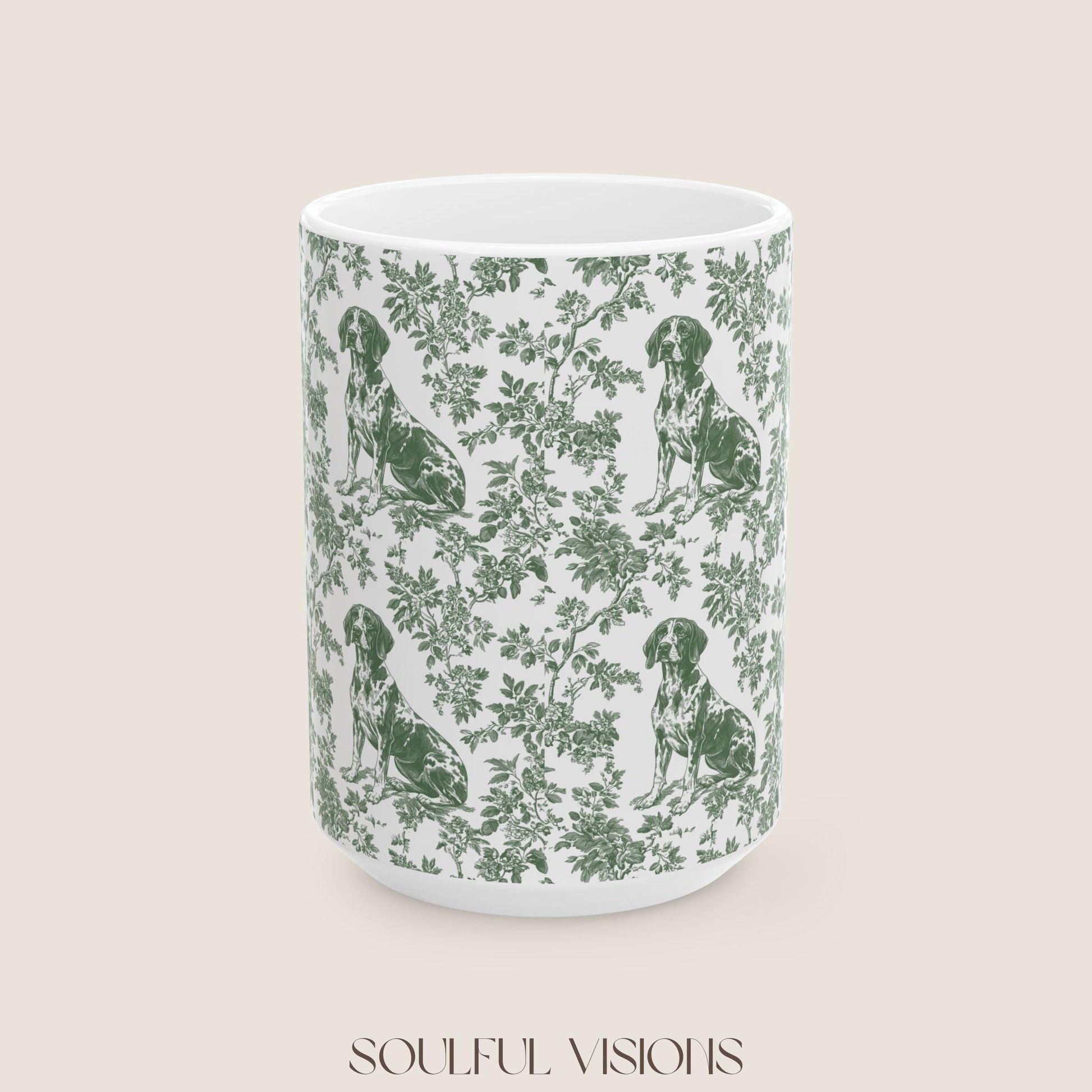 Pointer French Pastel Toile de Jouy Mug, GSP Coffee Mug 15 oz 11 oz, Pointer Mom Mug, German Shorthaired Pointer Gifts, GSP, GSP Gifts