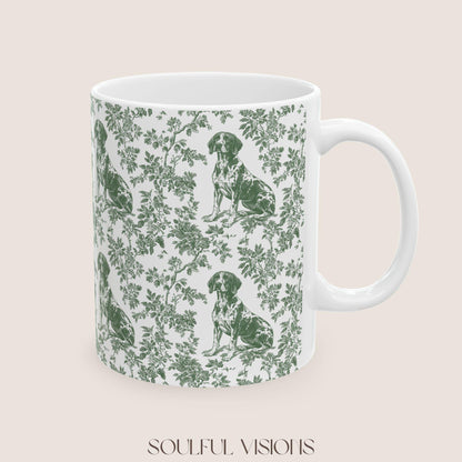 Pointer French Pastel Toile de Jouy Mug, GSP Coffee Mug 15 oz 11 oz, Pointer Mom Mug, German Shorthaired Pointer Gifts, GSP, GSP Gifts