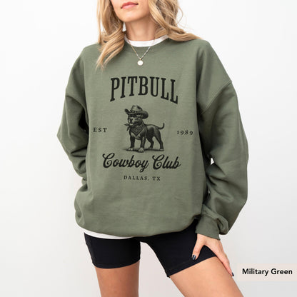 Pitbull cowboy club Sweatshirt, Pitbull shirt, Pitbull, Pitbull mom, Pitbull shirt, pittie, Pitbull Gifts, Pitbull t shirt, Pitbull Gift