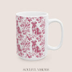Boxer Dog French Pink Toile De Jouy Mug, boxer dog Mug, Boxer, boxer dog gifts, boxer dog mom, boxer dog gift, Dog blue toile mug