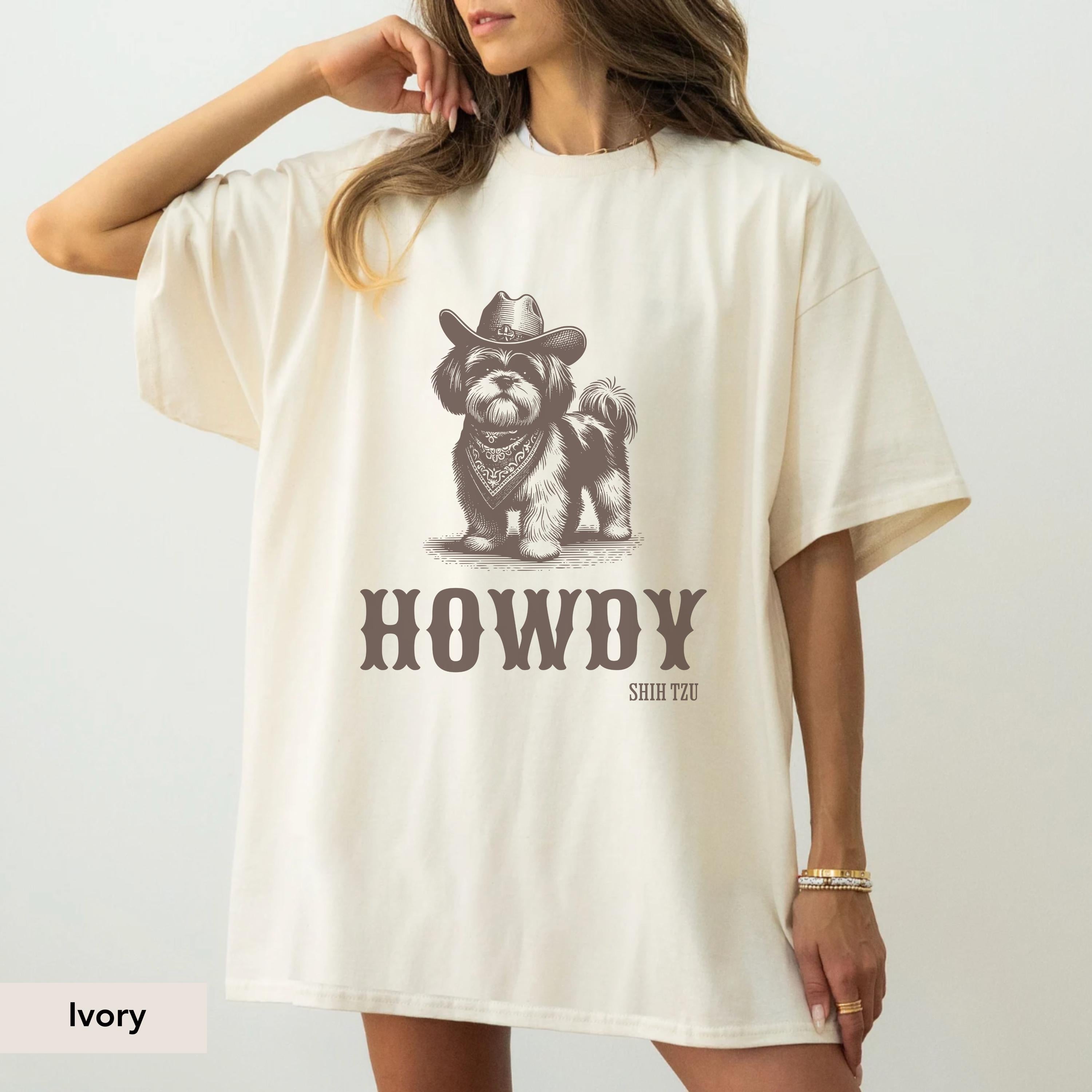 Howdy Shih tzu Comfort Colors Shirt, Shih tzu, Shih tzu gift, Shih tzu shirt, Shih tzu mom, Shih tzu Dog mom, Shih tzu dog, Dog western