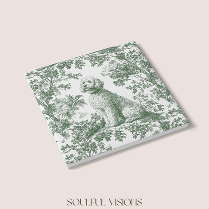 Goldendoodle Ceramic Coaster French Pastel Toile, Goldendoodle French Toile Drink Coaster, Goldendoodle Mom Gift, Dog Lover Coaster