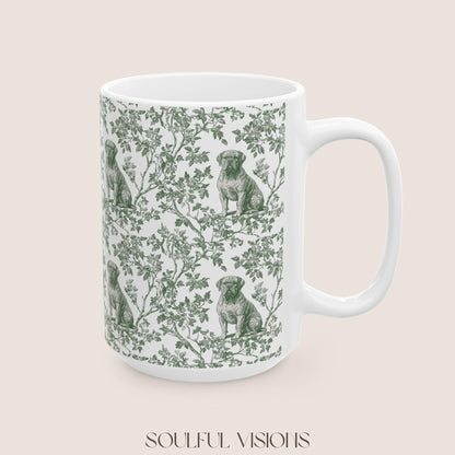 Dogue De Bordeaux French Pastel Toile de Jouy Mug, Dogue De Bordeaux Mug, Dogue De Bordeaux Gift, Dogue De Bordeaux lover, Dogue De Bordeaux