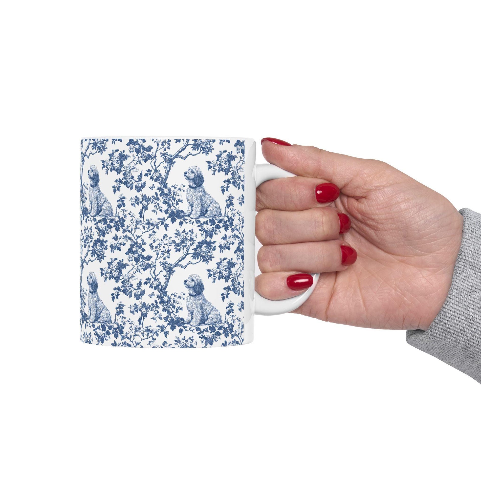 Goldendoodle French Blue Toile de Jouy Mug, Goldendoodle Mugs, Doodle Gift, Golden doodle gift, Goldendoodle, Doodle mama Gift, Doodle Mom