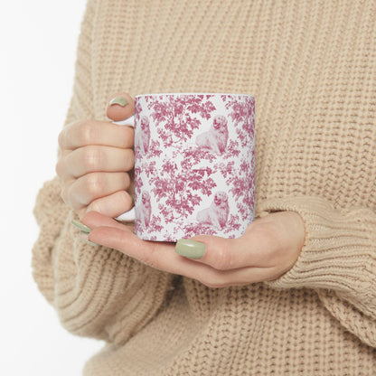 Great Pyrenees French Pink Toile de Jouy Mug, Dog Mugs, Great Pyrenees Coffee Mug, Great Pyrenees Mom Gifts, Great Pyrenees Lover Gift