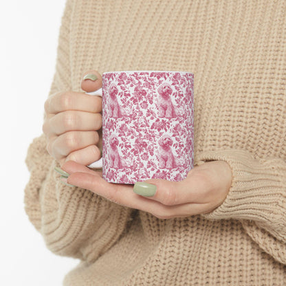 Labradoodle French Pink Toile de Jouy Mug, Labradoodle Mug, Doodle Gift, Labradoodle gift, Toile Dog mug, Doodle mama Gift, Labradoodle mama