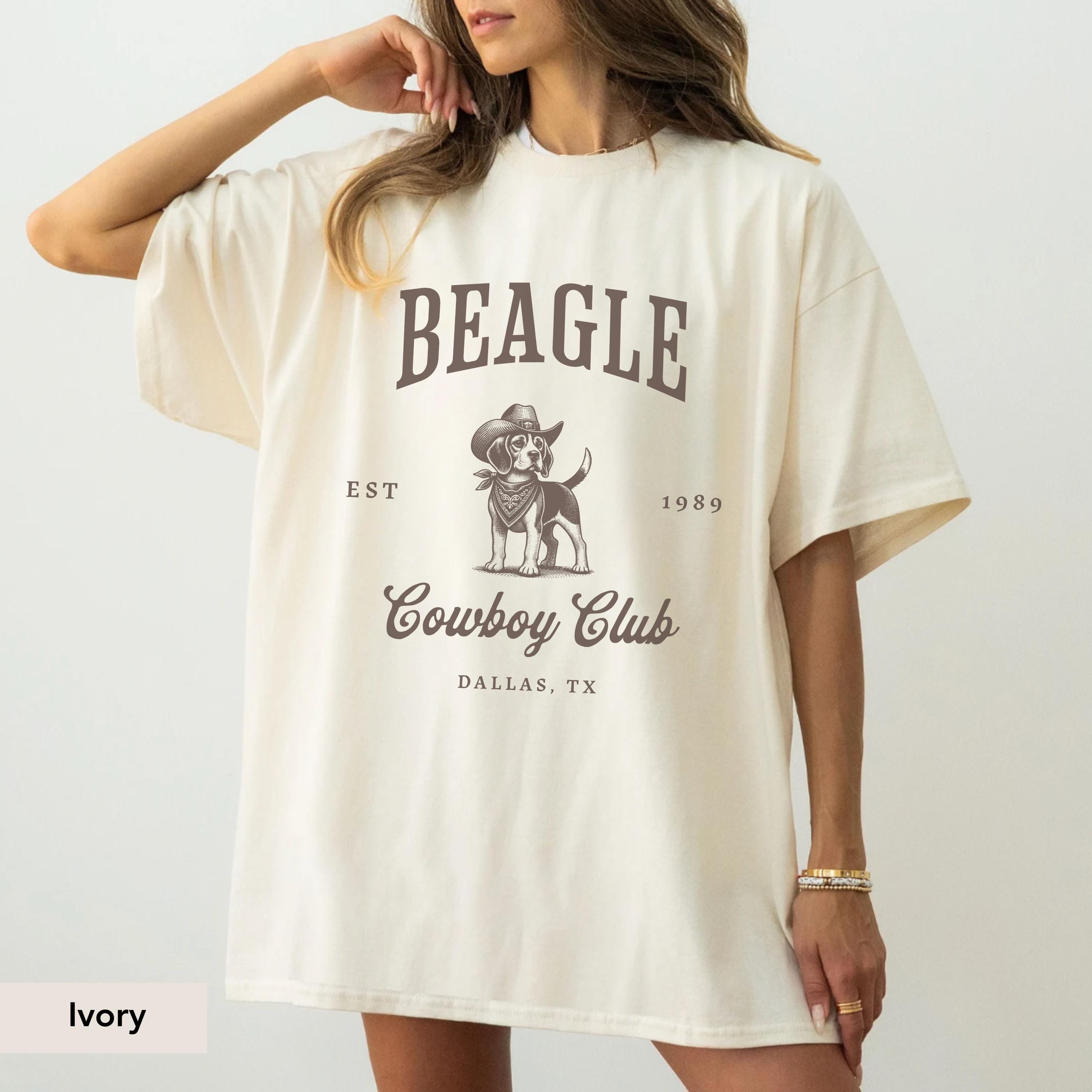 Beagle Cowboy Club Comfort colors Shirt, Beagle lover, Beagle gift, Dog Cowboy sweater, Beagle Shirt, Beagle mom gift, Beagle, Dog western