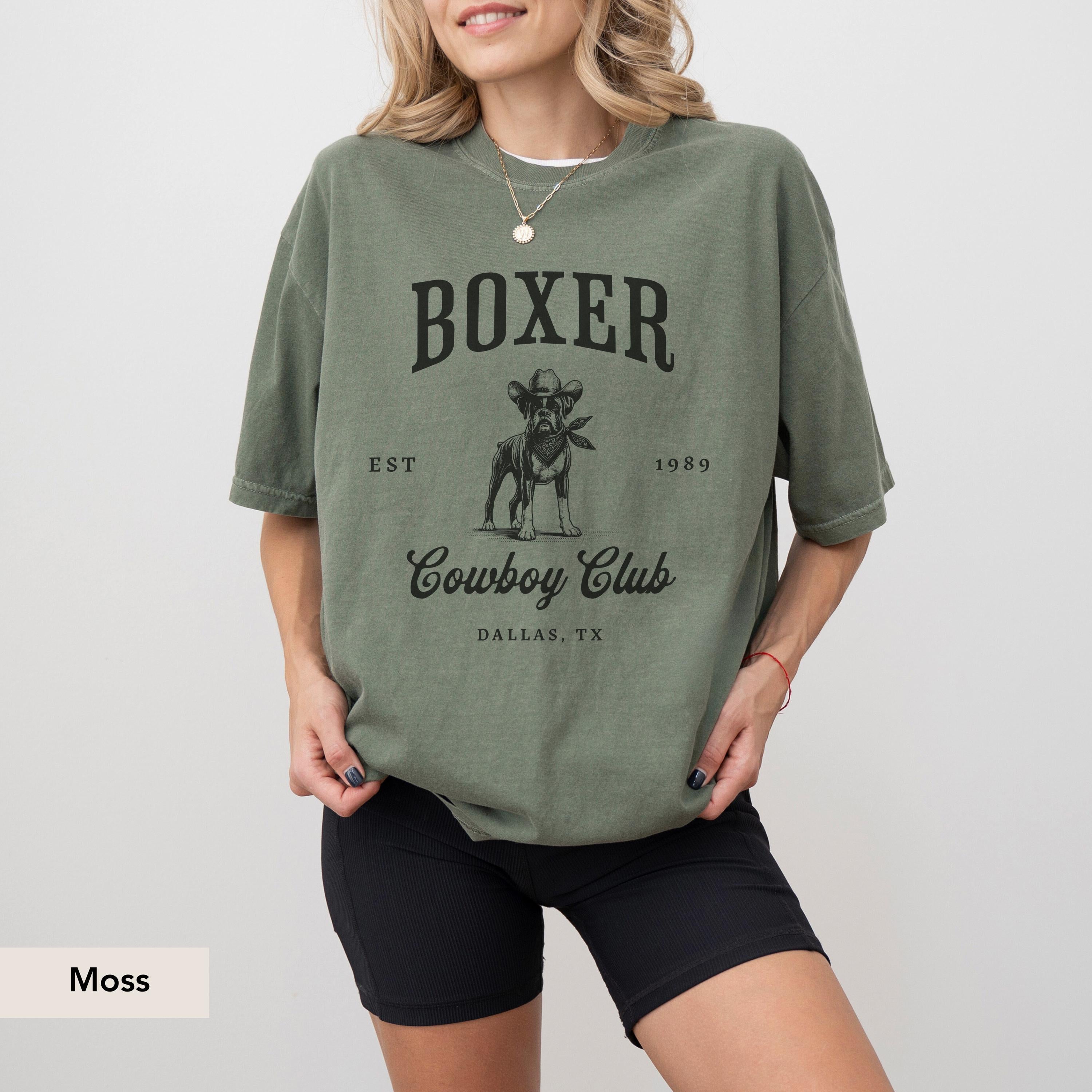 Boxer Dog Cowboy Club Comfort Colors Shirt, boxer dog shirt, Boxer, boxer dog gifts, boxer dog mom, boxer dog gift, Dog Western shirt