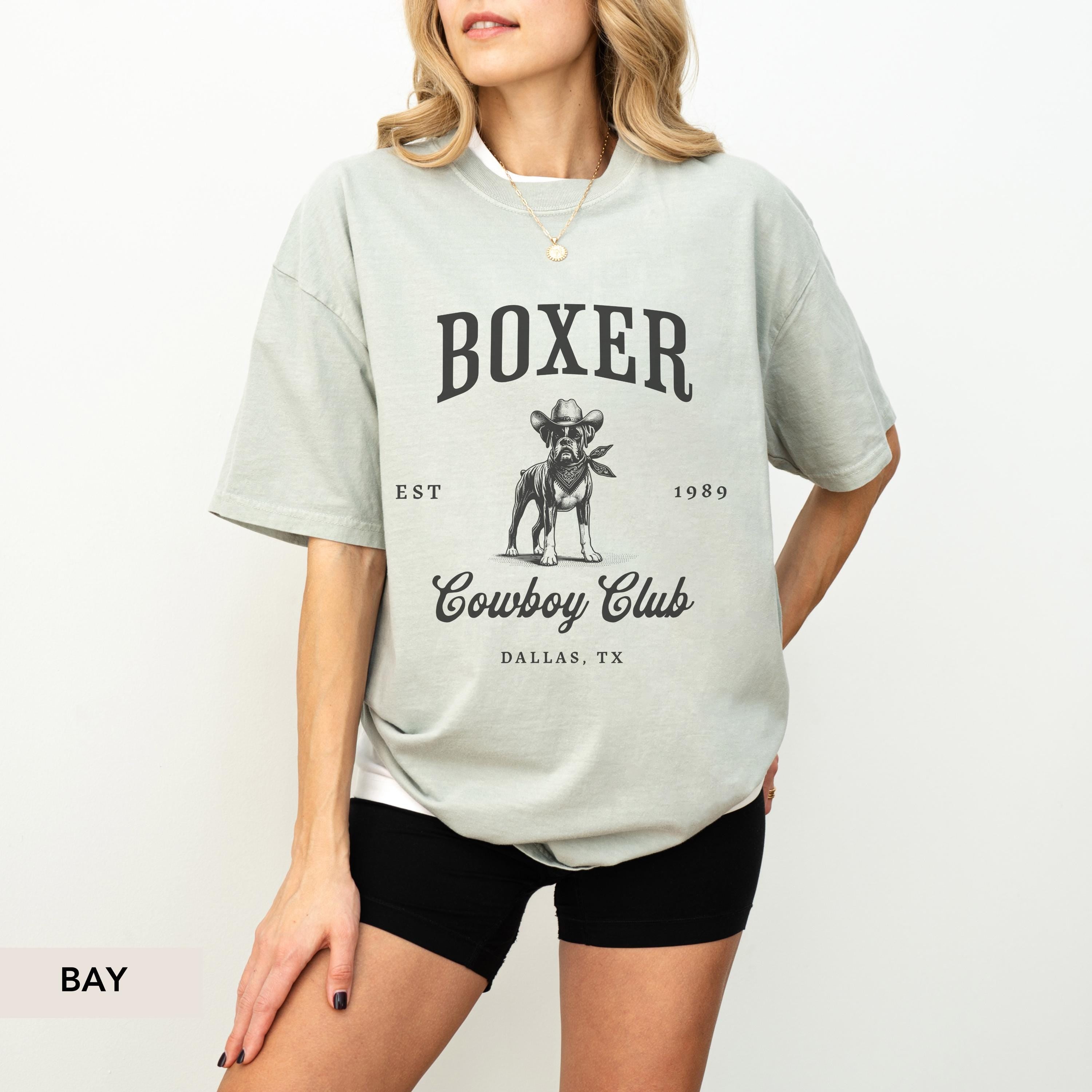Boxer Dog Cowboy Club Comfort Colors Shirt, boxer dog shirt, Boxer, boxer dog gifts, boxer dog mom, boxer dog gift, Dog Western shirt