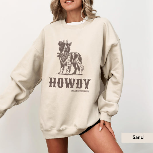 Howdy Large Munsterlander Sweatshirt, Munsterlander, Munsterlander Shirt, Munsterlander Gift, Munsterlander lover gift