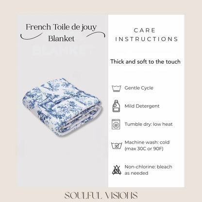 Dachshund French Toile De Jouy Blanket