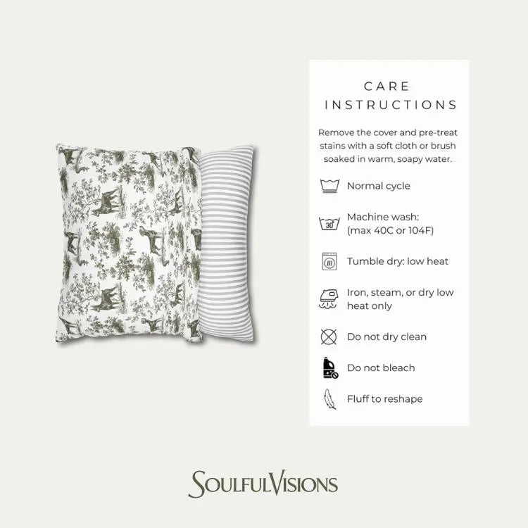 Spanish Water Dog Sage Green French Toile Pillow