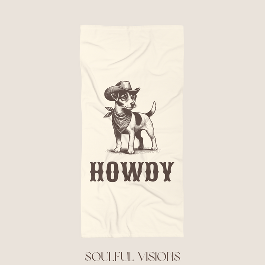 Howdy Jack Russell Beach Towel