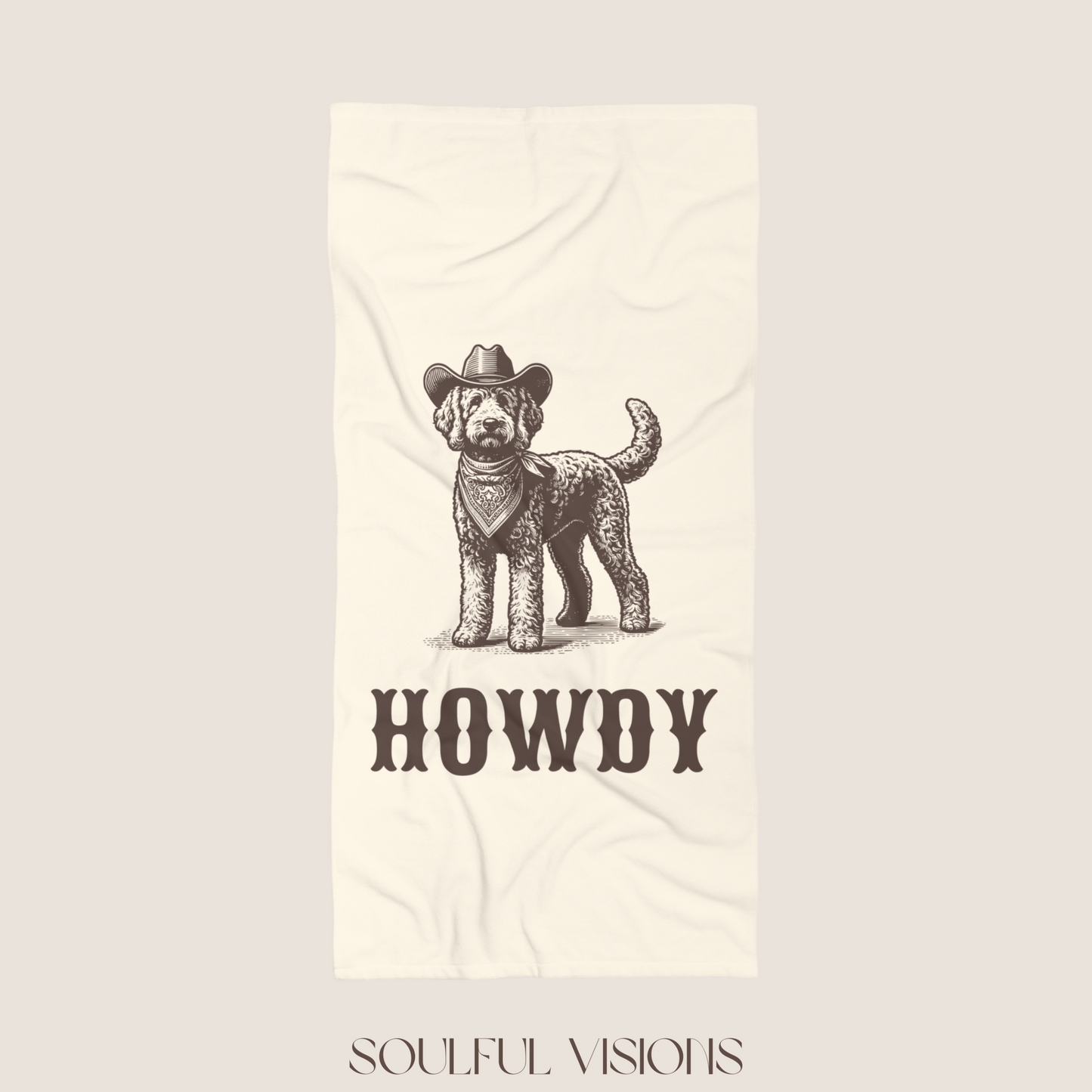 Howdy Labradoodle Beach Towel