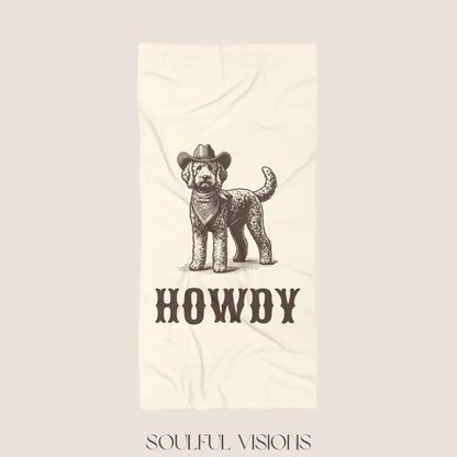 Howdy Labradoodle Beach Towel