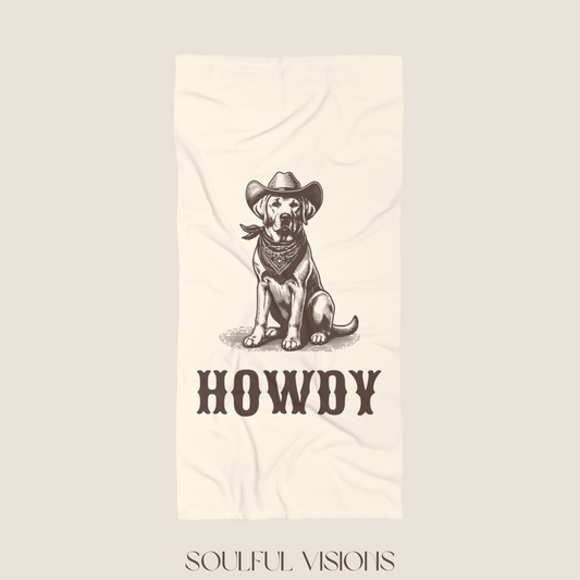 Howdy Labrador Retriever Beach Towel