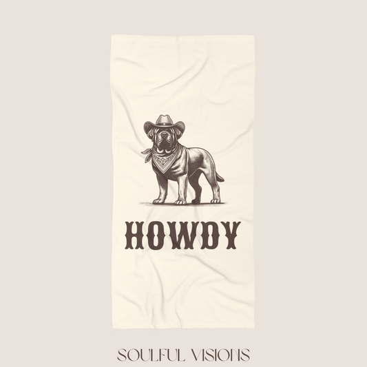 Howdy Mastiff Beach Towel