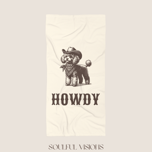 Howdy Mini Poodle Beach Towel