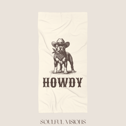 Howdy Pitbull Beach Towel