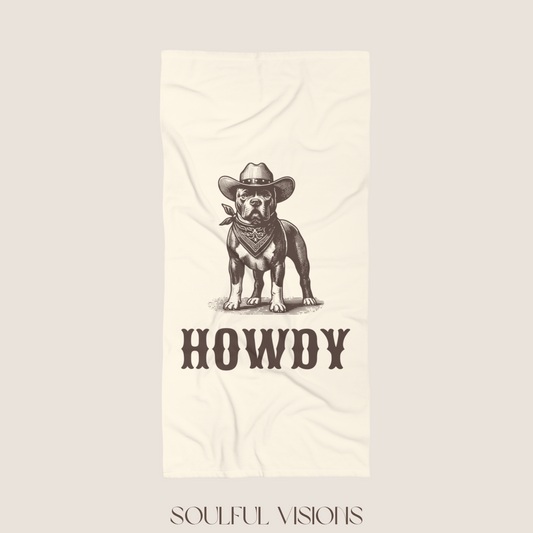 Howdy Pitbull Beach Towel