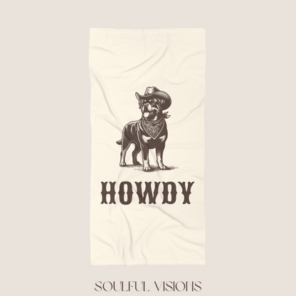 Howdy Rottweiler Beach Towel