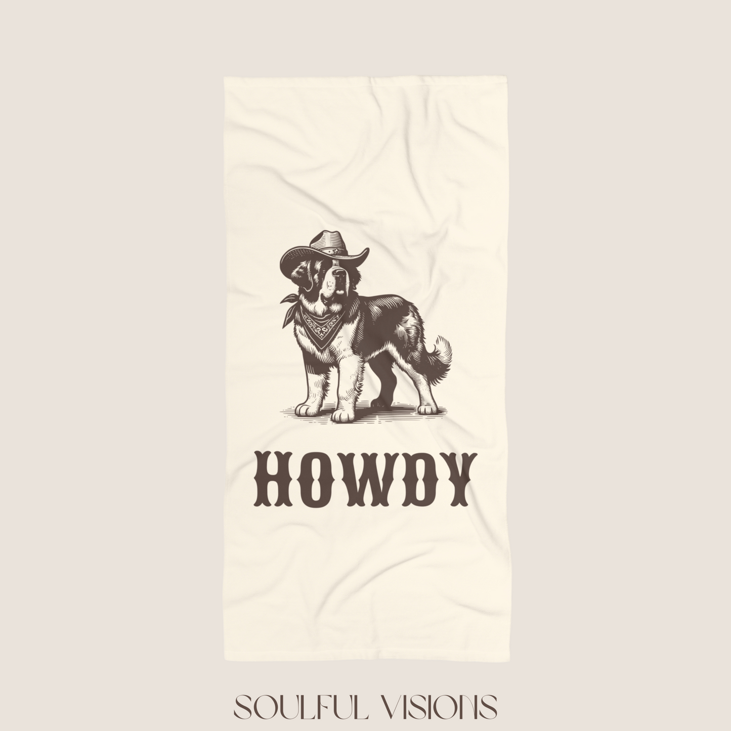 Howdy Saint Bernard Beach Towel