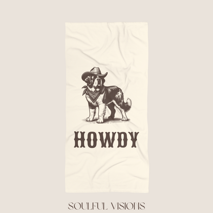 Howdy Saint Bernard Beach Towel