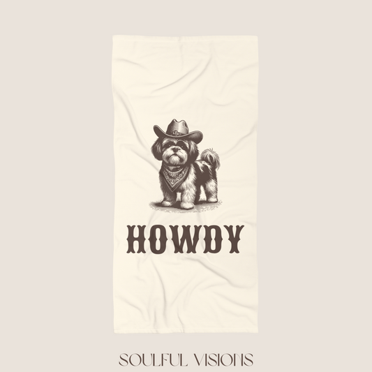 Howdy Shih Tzu Beach Towel