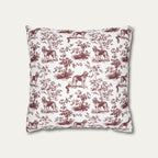 Basset Hound Burgundy French Toile Pillow