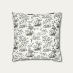 Persian Cat Sage Green French Toile Pillow