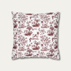 Toy Fox terrier Burgundy French Toile Pillow