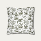Basset Hound Sage Green French Toile Pillow