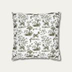 Basenji Sage Green French Toile Pillow