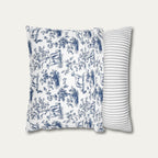 Whippet Blue French Toile Pillow