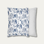 Bull Terrier Blue French Toile Pillow