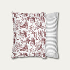 Australian Cattle Dog Burgundy French Toile Pillow