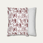 Bloodhound Burgundy French Toile Pillow