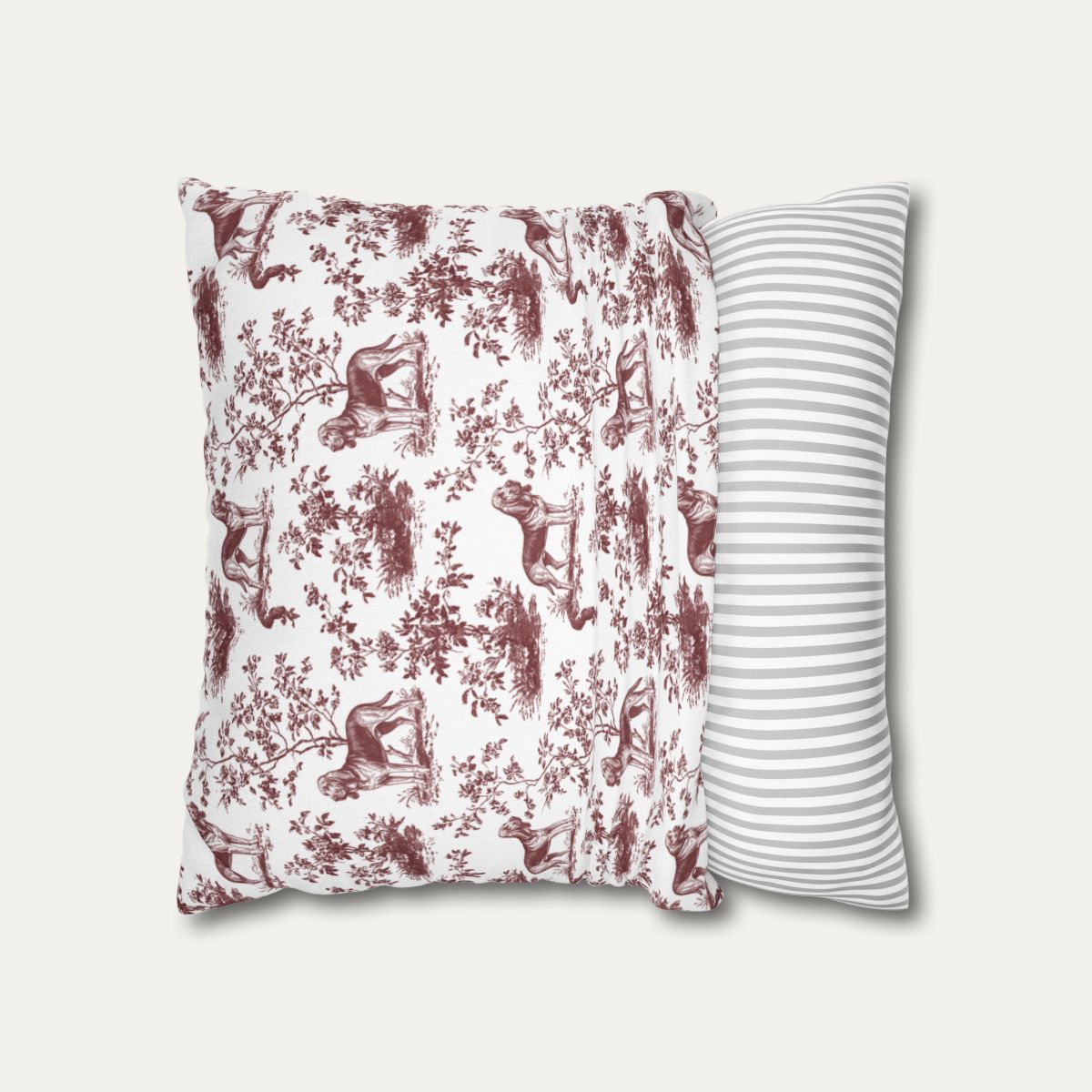 Bloodhound Burgundy French Toile Pillow