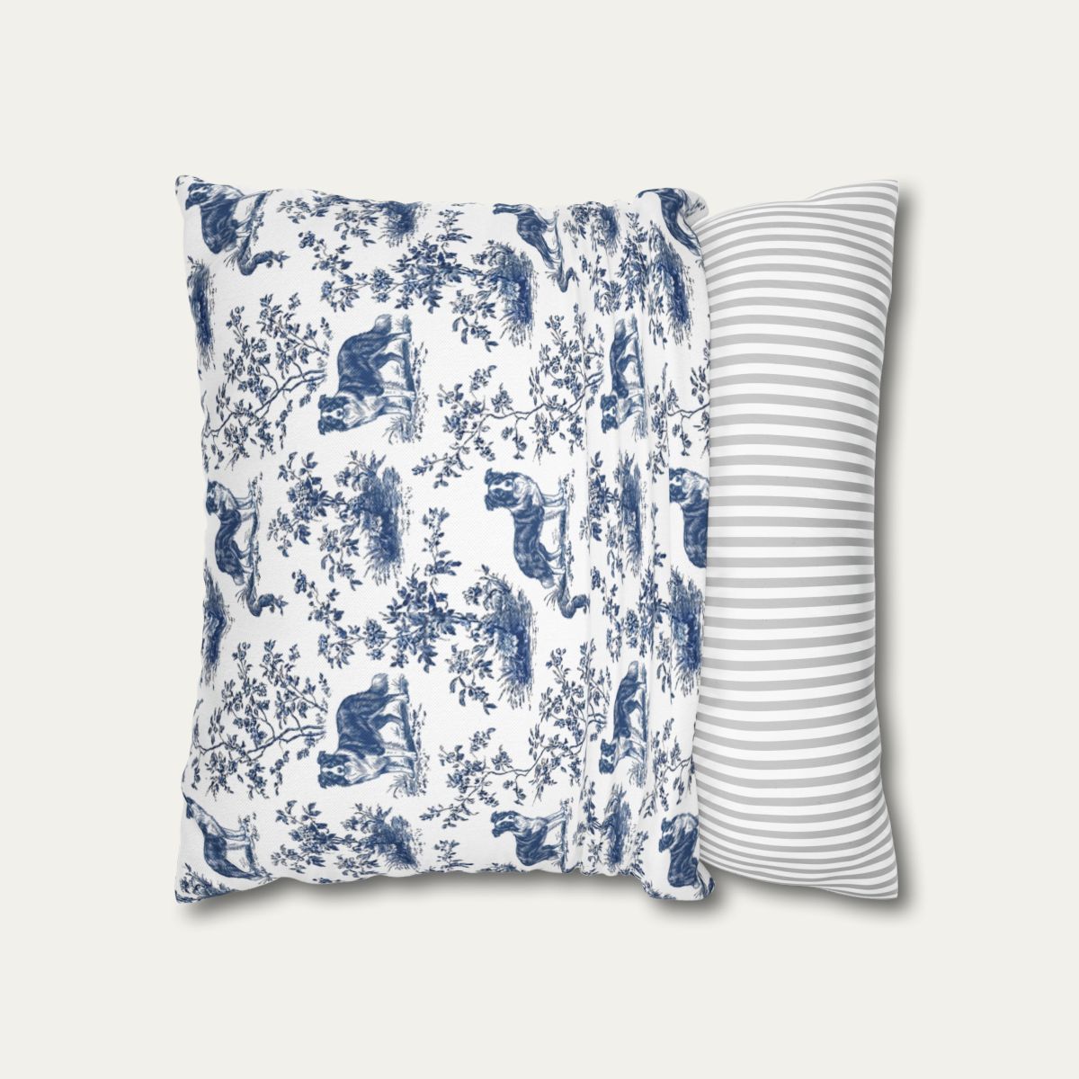 Border Collie Blue French Toile Pillow