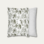 Basset Hound Sage Green French Toile Pillow
