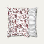 Westie Burgundy French Toile Pillow